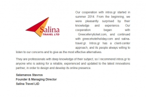 Salamanos Stavros, Founder Salina Travel